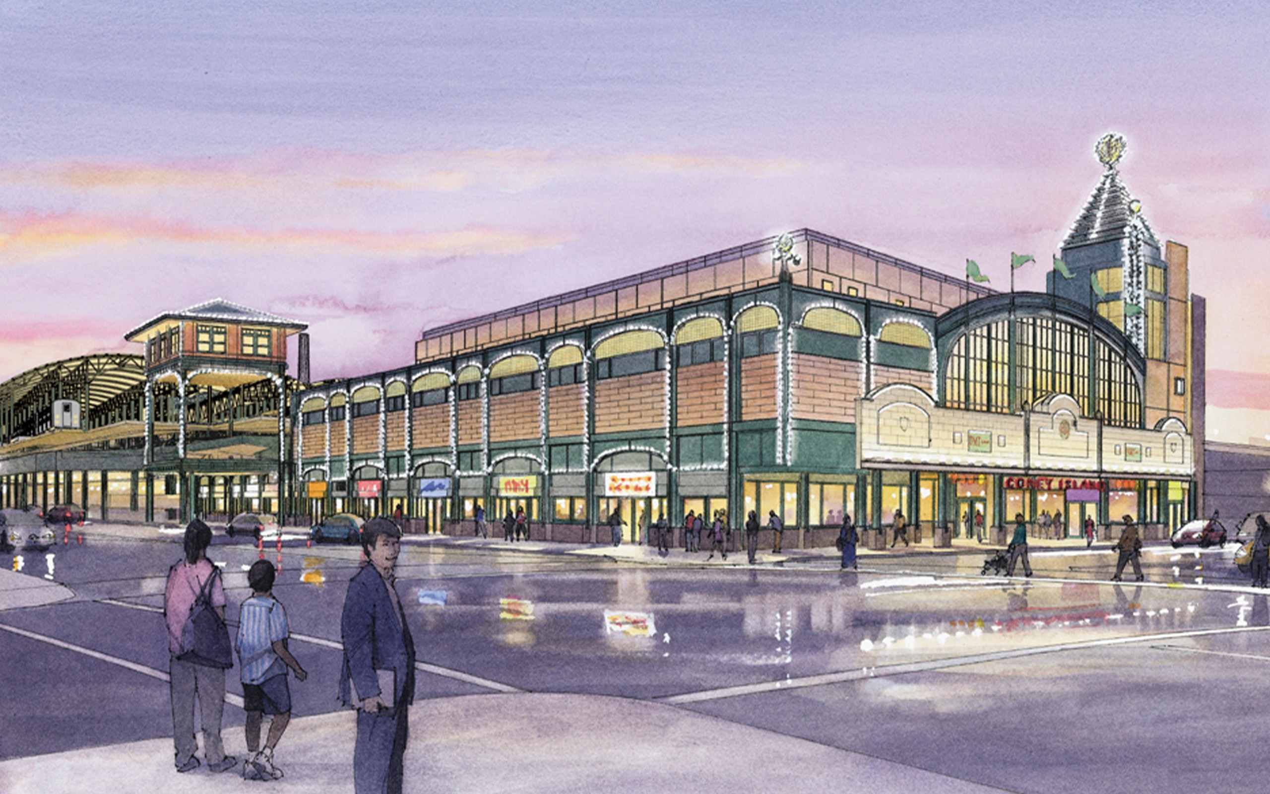dDP Stillwell rendering Stillwell Avenue Station storefront retail